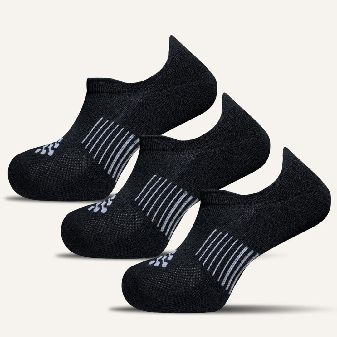 Men's Elite Performance No Show Socks with Double Tab- 3 Pair