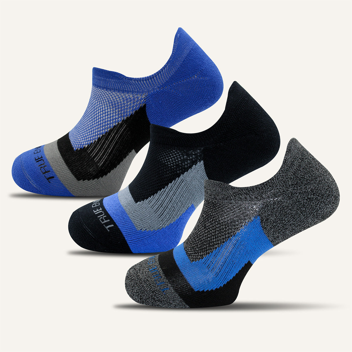 Men's Elite Performance No Show Socks with Double Tab- 3 Pair