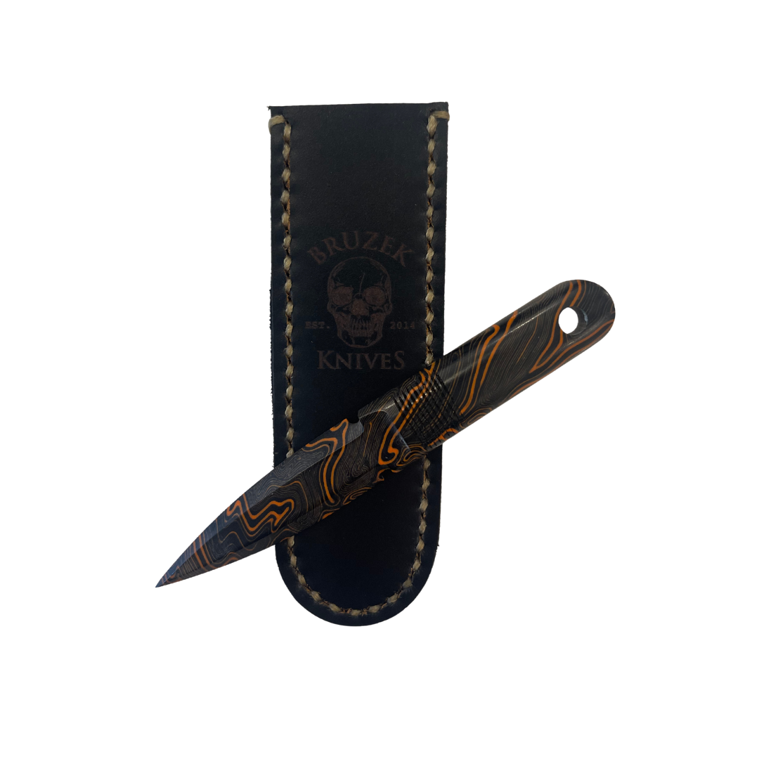 Damascus G10 Black/Orange Wave 2