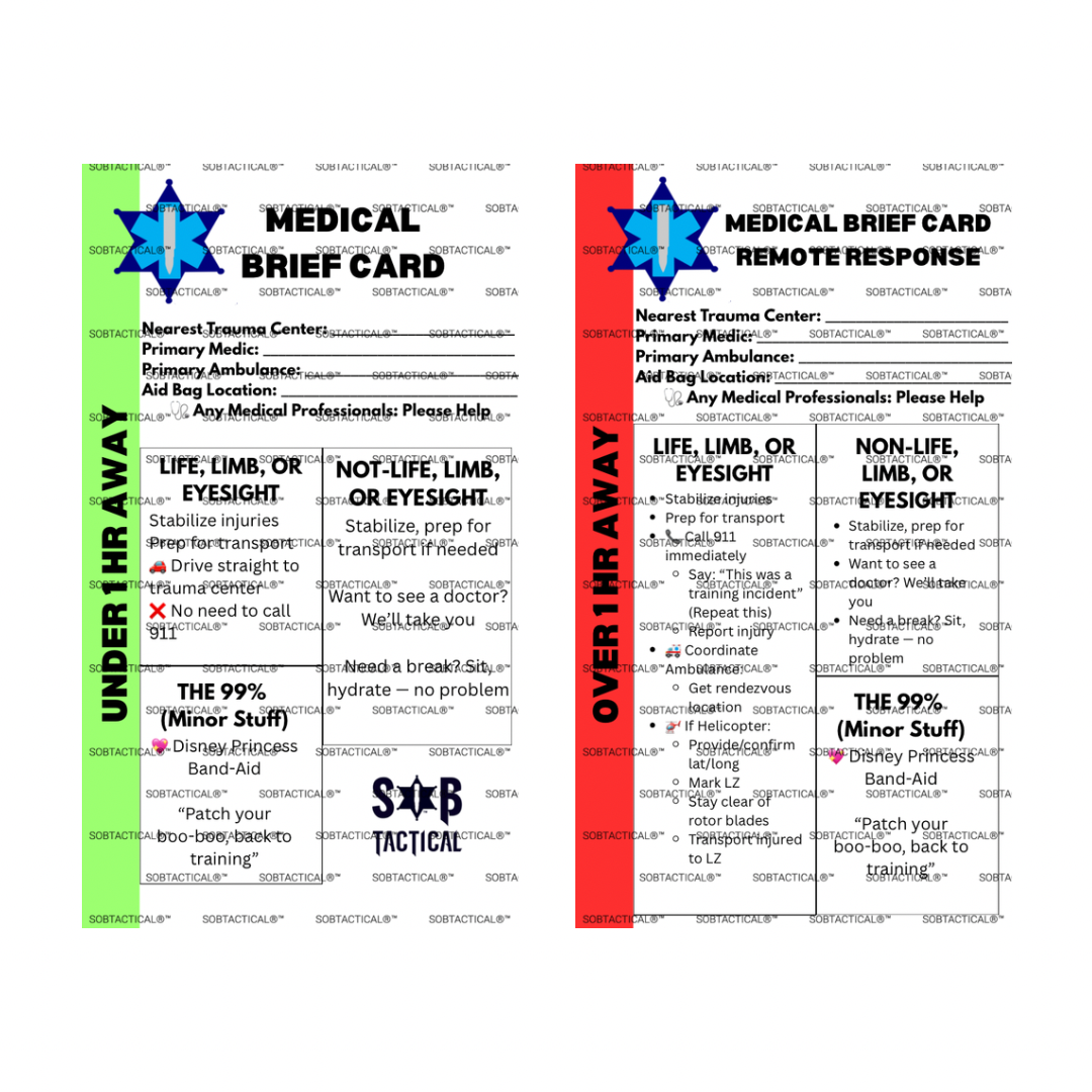 Medical Brief Card – Range Safety & Emergency Response Cheat Sheet