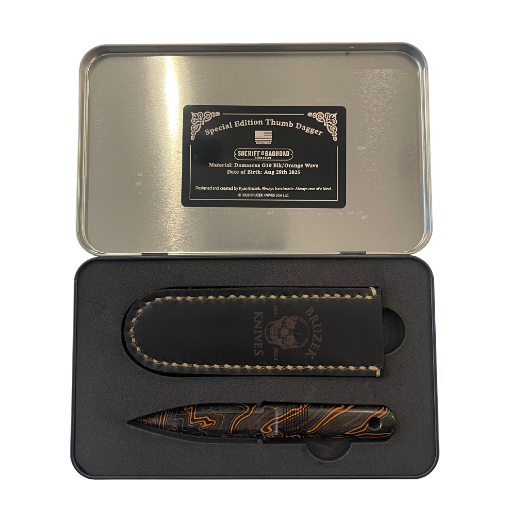 Damascus G10 Black/Orange Wave 2